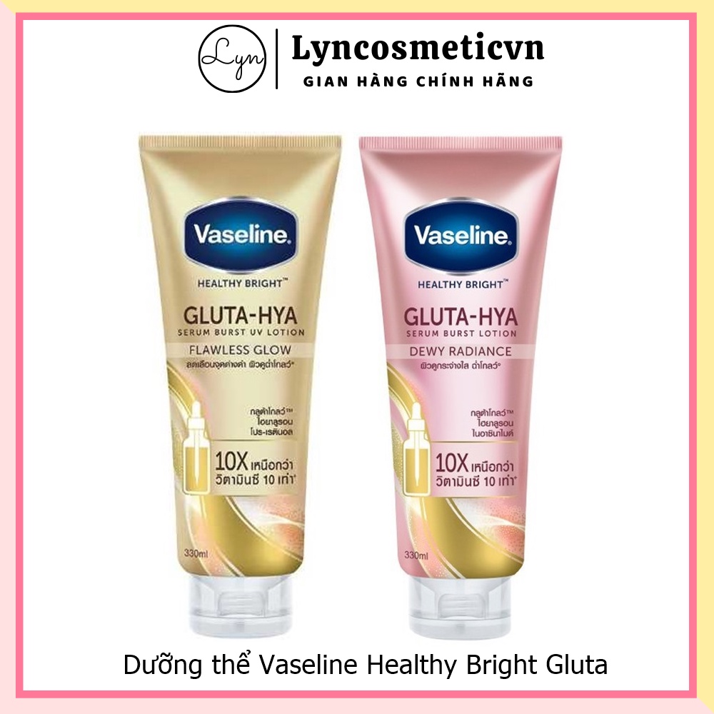 Sữa dưỡng thể trắng da Vaseline Healthy Bright Gluta HYA Serum Burst Lotion 10X