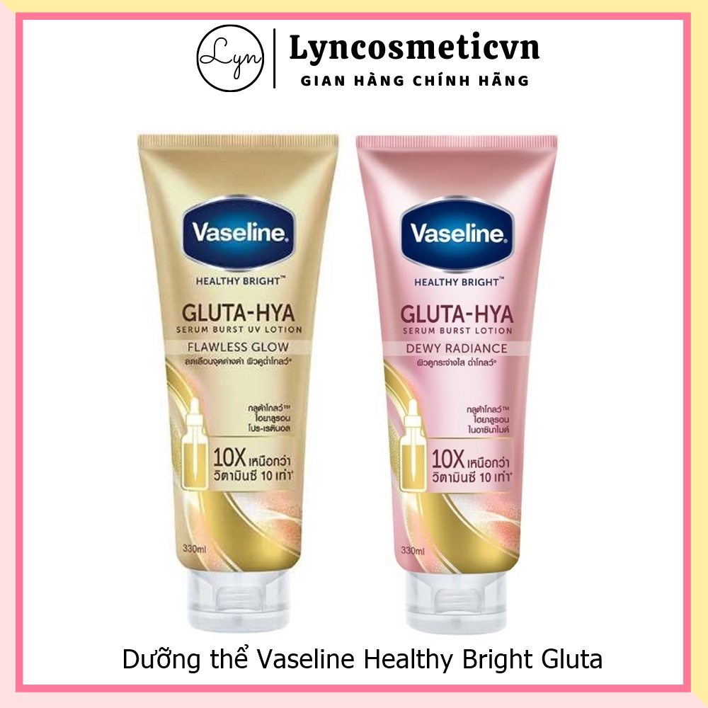 Sữa dưỡng thể trắng da Vaseline Healthy Bright Gluta HYA Serum Burst Lotion 10X