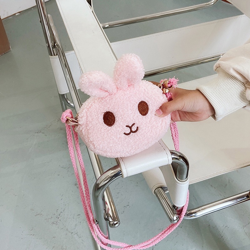 Túi Đeo Chéo Hình Thỏ Con Hoạt Hình Xinh Xắn Dành Cho Bé Gái