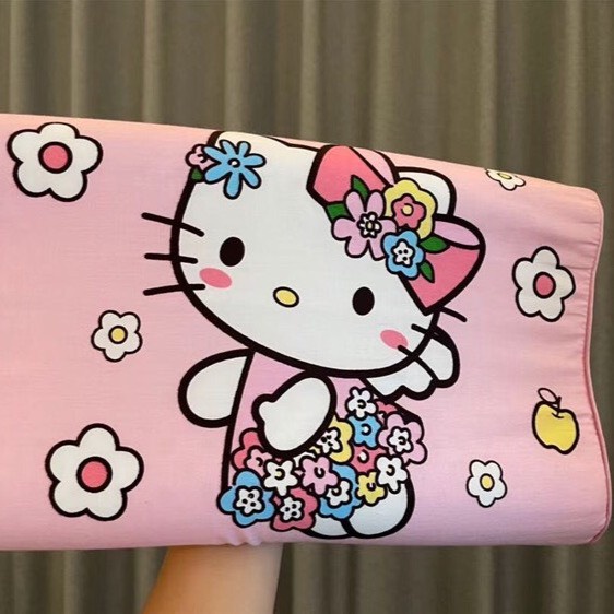 Gối cao su non trẻ em, vỏ cotton 100%, ruột cao su non nhân tạo siêu mềm, an toàn