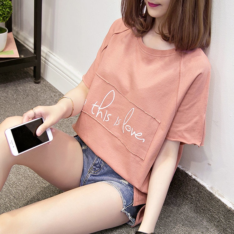 Áo Thun Tay Ngắn In Chữ Thời Trang Trẻ Trung