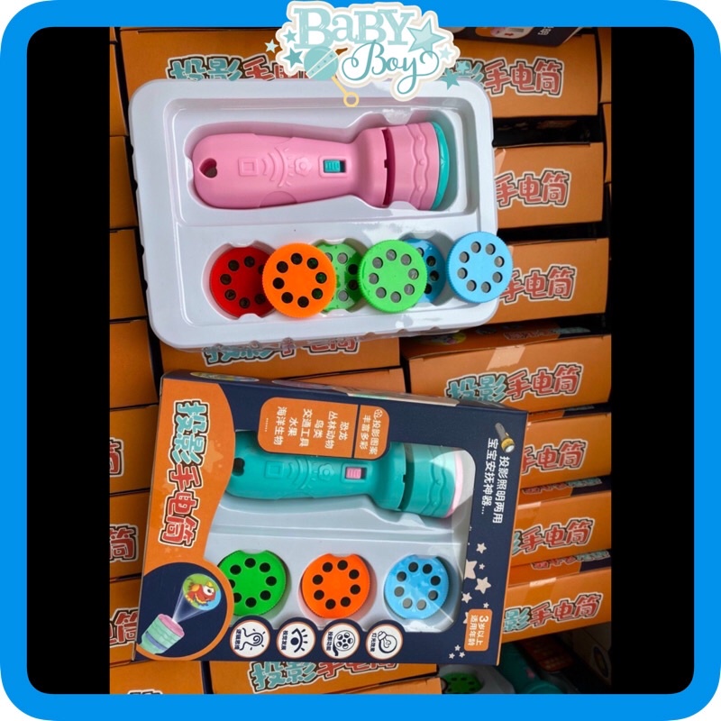 Đèn pin chiếu 80 hình ảnh động vật siêu nhân hoạt hình cho bé - Đồ chơi học tập và giải trí