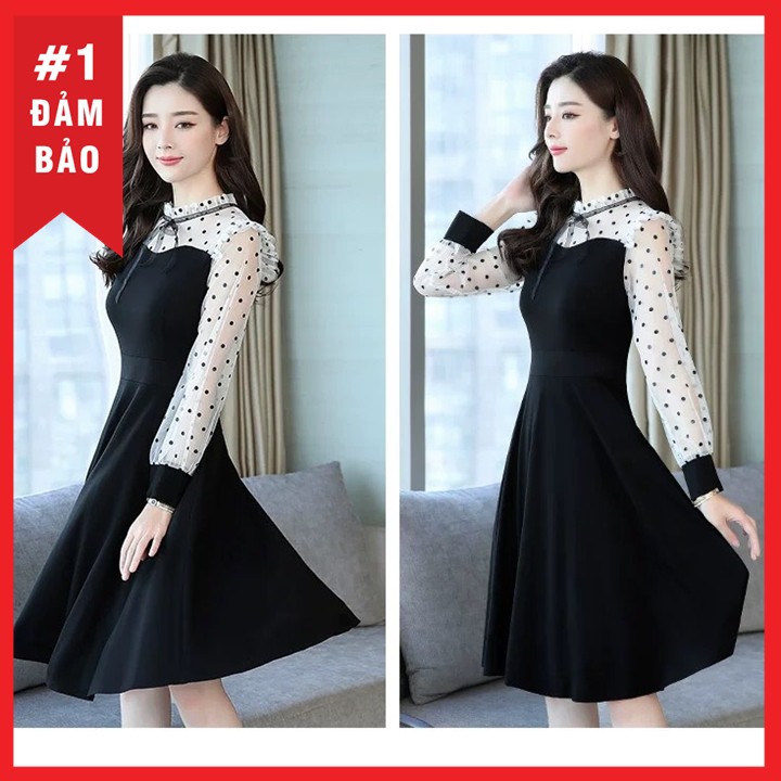 Đầm phối bi thiết kế độc quyền tiểu thư xinh xắn đủ size 30 đến 72kg - H2 | BigBuy360 - bigbuy360.vn