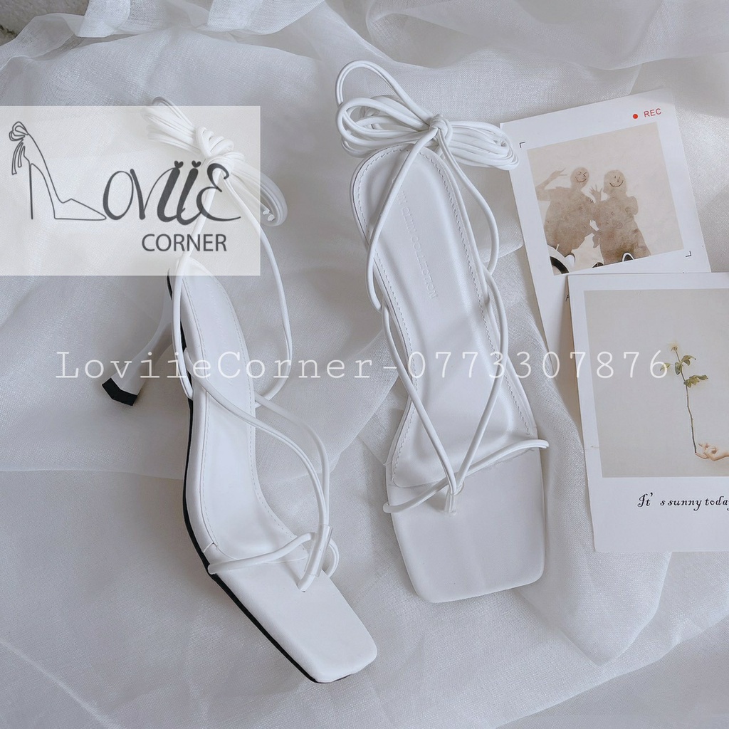 SANDAL NỮ XỎ NGÓN LOVIIECORNER CHIẾN BINH - GIÀY SANDAL CAO GÓT ĐẾ VUÔNG 3 PHÂN G220423