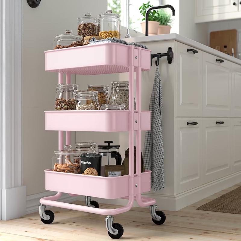 Kệ IKEA 3 tầng xe đẩy có bánh xe RASKOG IKEA chính hãng - Hàng Auth 100%