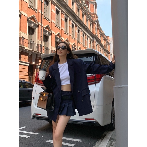 TKLIHN Set VEST Ulzzang HOT TREND 2022 Áo khoác Blazer + Chân váy xoè học sinh HÀN QUỐC thanh lịch FASHIONITA 2022