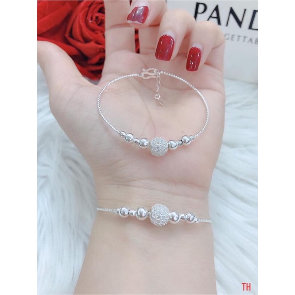 Vòng tay cầu đá cực xinh- chuẩn bạc ta đẹp long lanh
