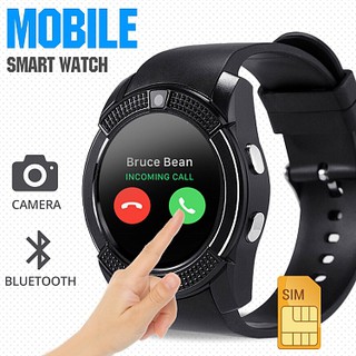 Đồng hồ thông minh có khe sim mặt tròn Smartwatch ZV88 (Đen) màn hình cảm ứng