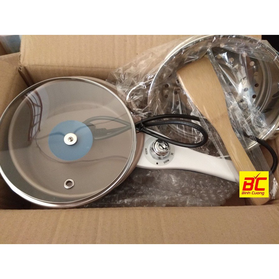 Nồi lẩu rán mini giá hấp size 18cm inox 304 cao cấp