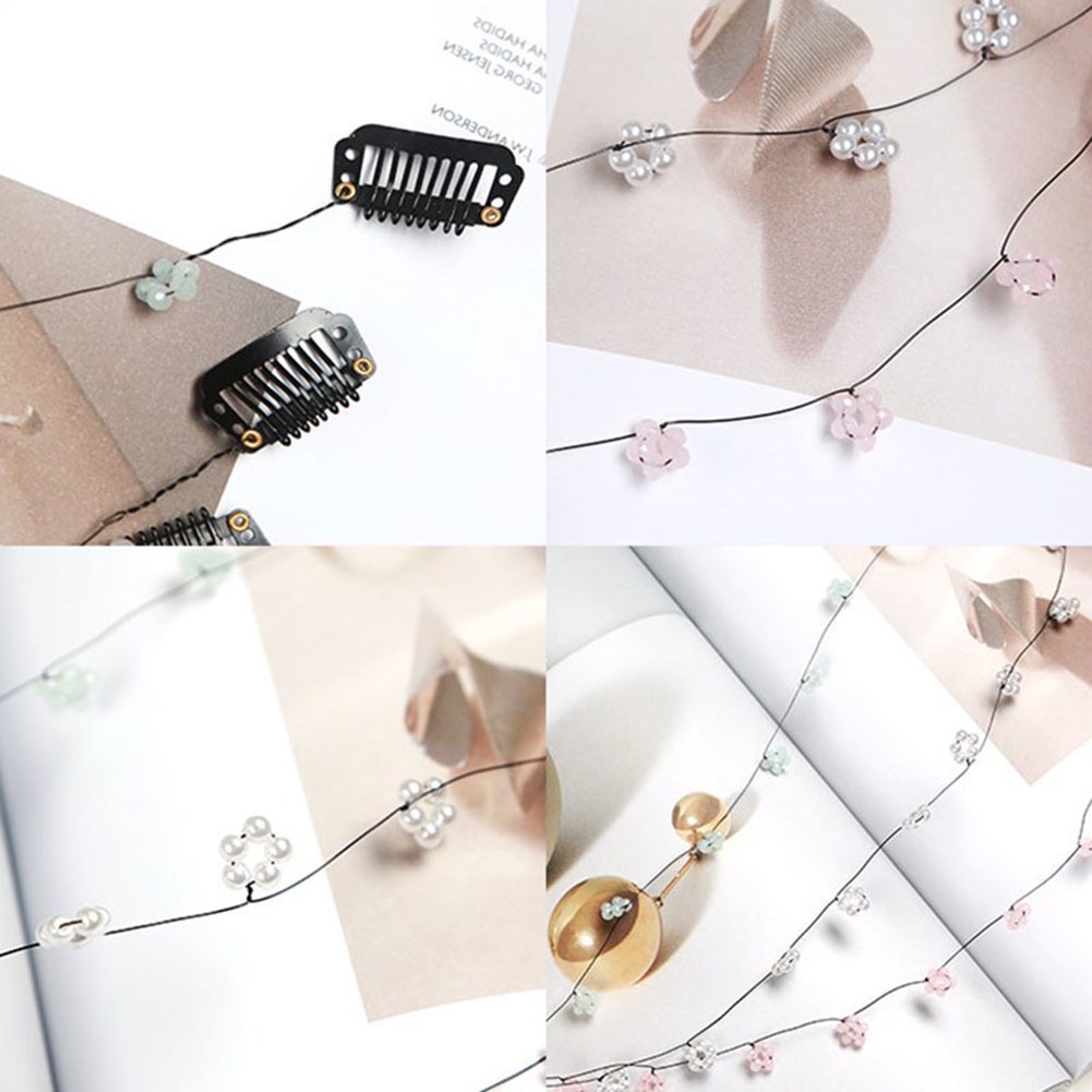 Kẹp tóc dáng dài đính họa tiết hình hoa giản dị cho nữ YOML