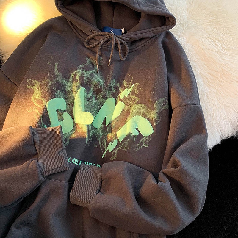 Áo Khoác Hoodie In Hình Ác Quỷ Góc Phong Cách Đường Phố Mùa Xuân Cho Cặp Đôi