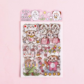 Sticker 4 tấm cô gái dễ thương
