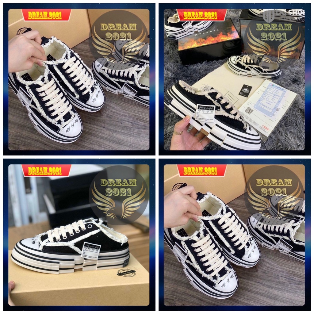 [Freeship-1.1 trung] Giày sneaker xVESSEL đế trắng style rách cao 3,5-4cm 1.1 đế gỗ | BigBuy360 - bigbuy360.vn