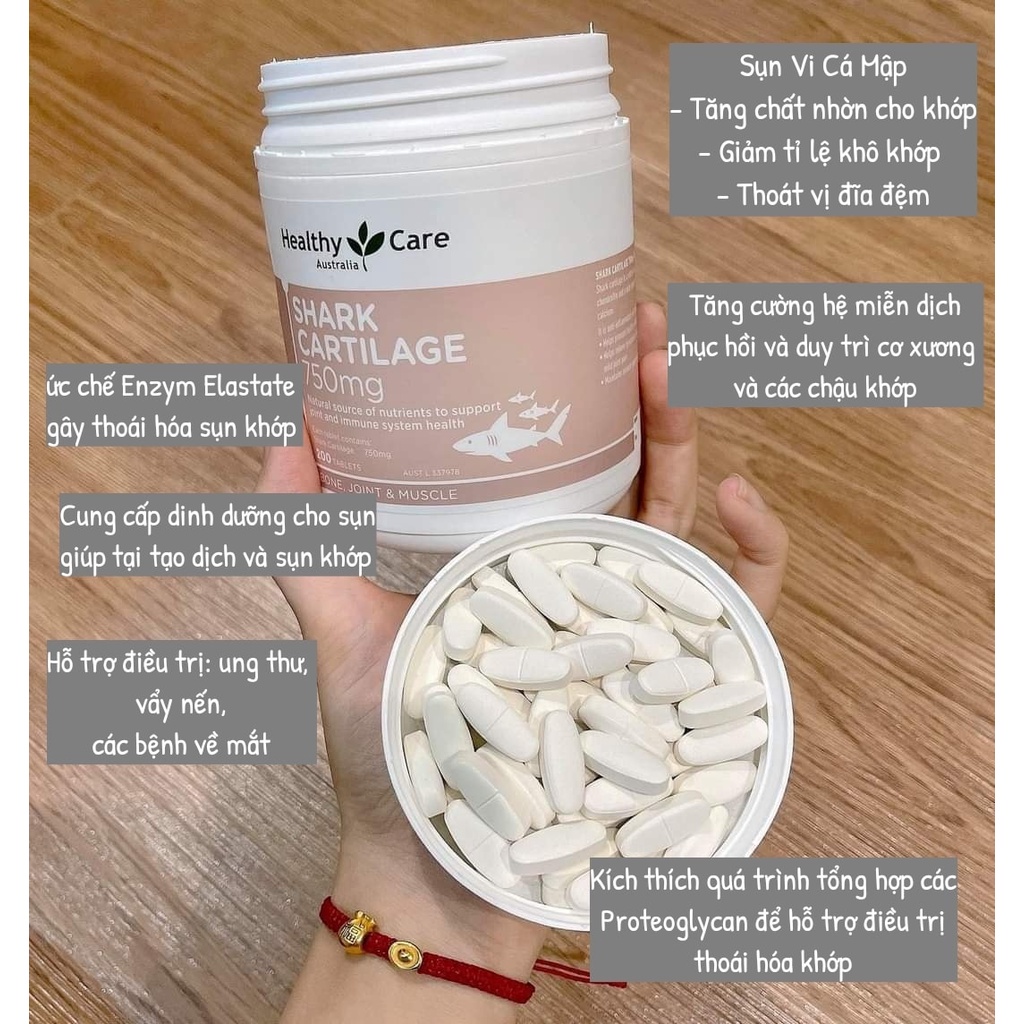 Sụn Cá Mập Úc Shark Cartilage Healthy Care 200 viên