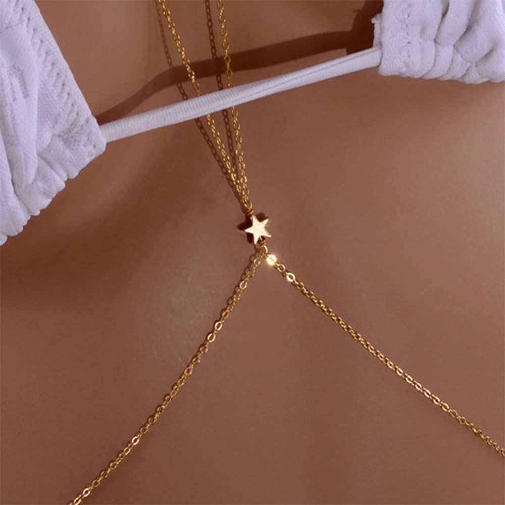 BLISS Fashion Jewelry Charming Necklace Body Chain Harness New Beach Belly Pentagon Crossover Star