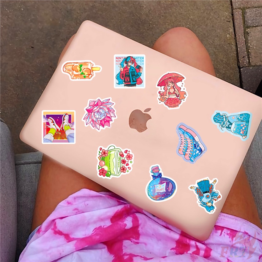 ❉ Harajuku Colorful Crystal Girl Stickers ❉ 50Pcs/Set Waterproof DIY Fashion Decals Doodle Stickers