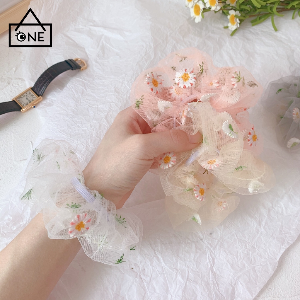 Dây Buộc Tóc Thêu Hoa Xinh Xắn Dành Cho Nữ