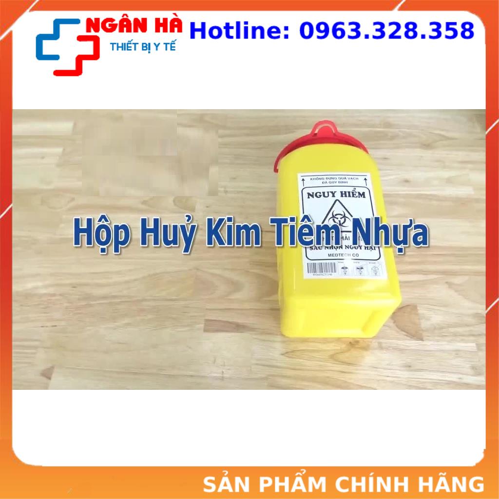 Hộp huỷ, đựng kim tiêm, vật sắt nhọn, lưỡi dao mổ, thủy tinh vật thấm máu, có tính lẫy nhiễm cao 1,5l