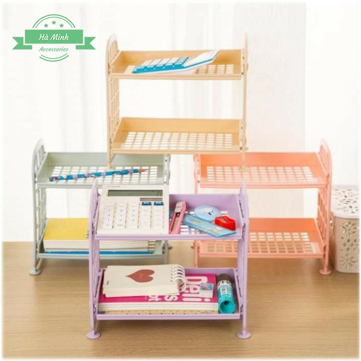 KỆ NHỰA MINI ĐỂ BÀN 2 TẦNG ULZZANG - KỆ NHỰA TIỆN LỢI