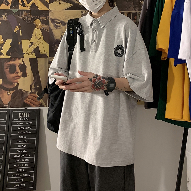 Áo Thun Polo Ngắn Tay Form Rộng Phong Cách Hàn Quốc Dành Cho Nam | BigBuy360 - bigbuy360.vn