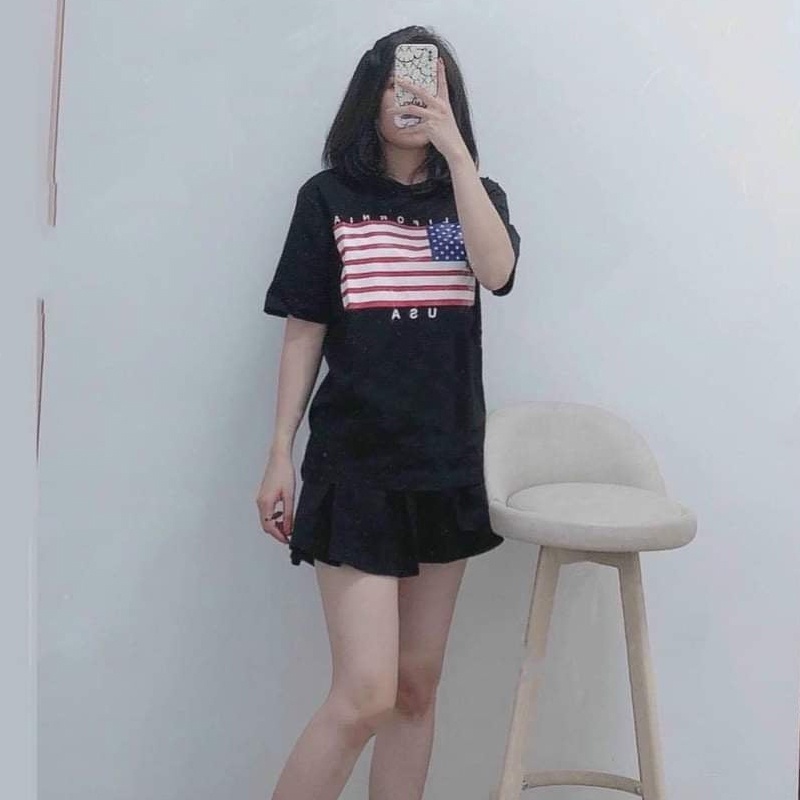 Áo thun nữ tay ngắn in hình hai màu trắng đen, chất mát, thoải mái. Mã M114