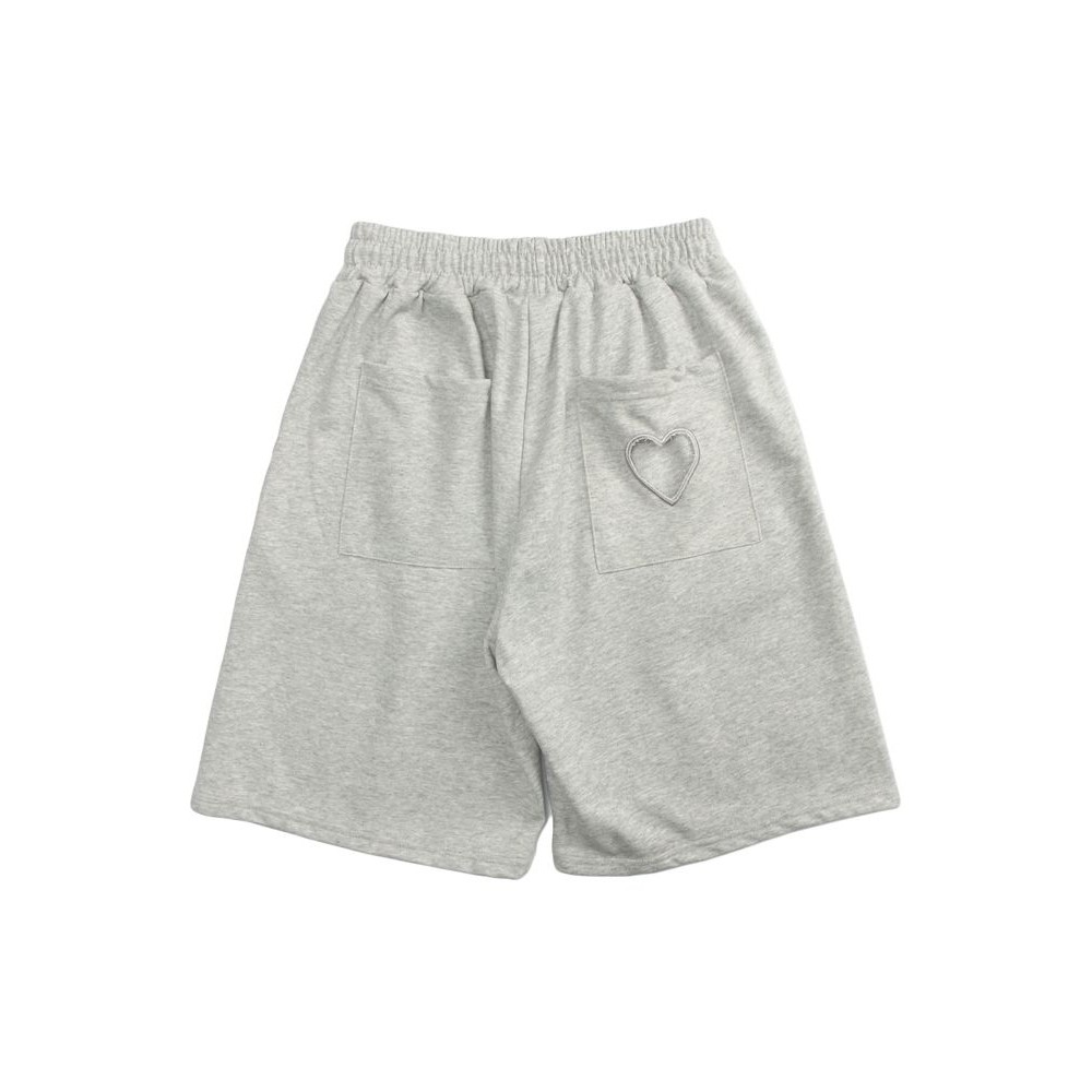 Quần short nỉ Hình Tim inner zk9767 nam nữ 4 màu Đen, Hồng, Xám, Trắng