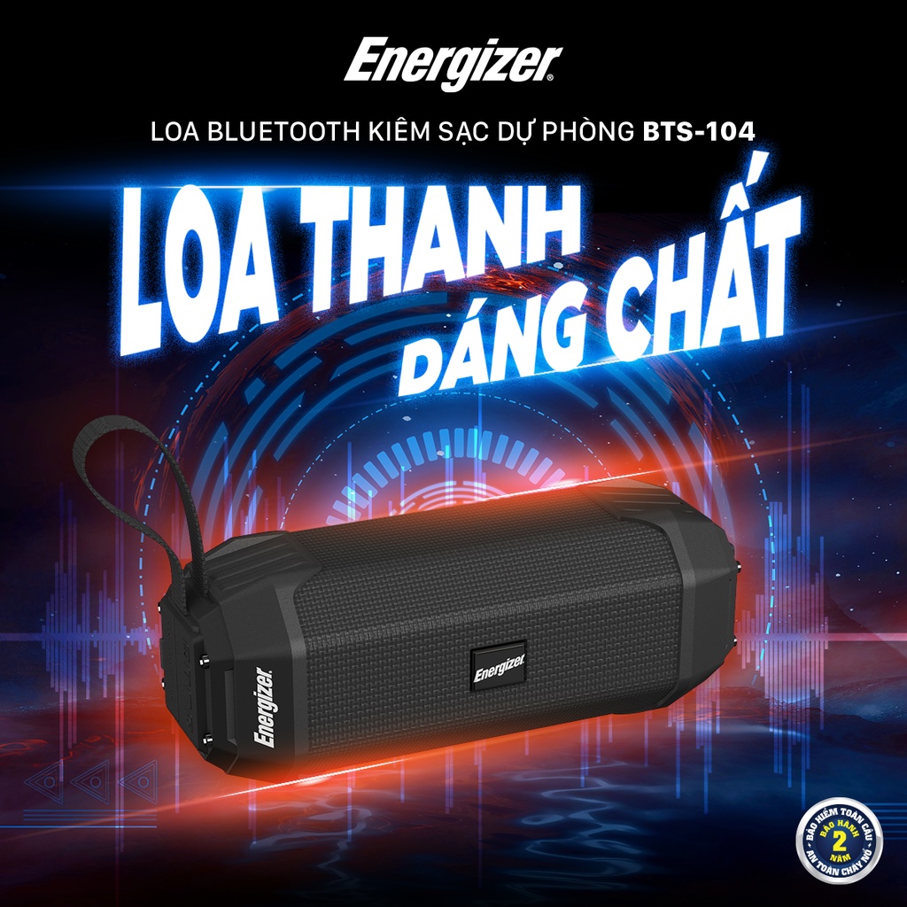 Loa Bluetooth Energizer BTS-104 [CHÍNH HÃNG PHÂN PHỐI VN, BẢO HÀNH 24 THÁNG]