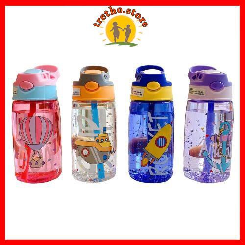 Bình nước cute 480ml chất liệu PP+PC+ silicon