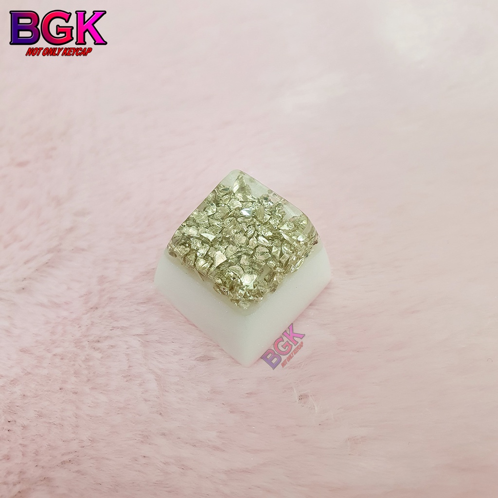 Keycap Lẻ Tinh Thể Bạc Silver Crystal Keycap SA profile ( keycap resin độc lạ )( Keycap Artisan )