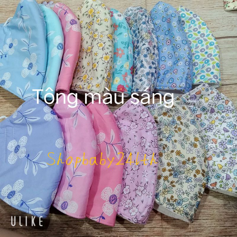 Khẩu trang vải  che tai cằm cho nữ vải đẹp, hình shop tự chụp, cho phái nữ tự tin khi ra ngoài nắng