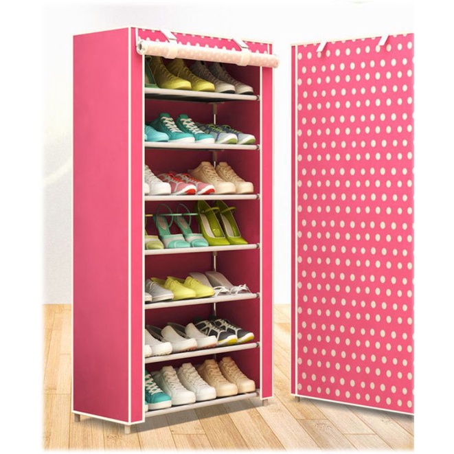 Giá đựng giày dép 6 tầng (hình chấm bi và hoa văn),,,