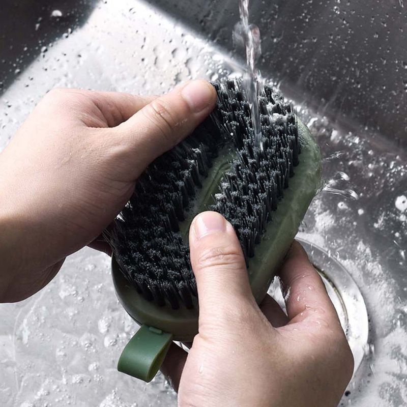 Giá Đỡ Xà Phòng Gắn Tường Tự Dính Kèm Bàn Chải Giặt Tiện Dụng