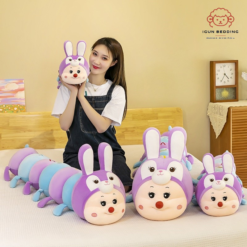 Thú nhồi bông hình sâu thỏ IGUN BEDDING sâu thỏ ngộ nghĩnh đáng yêu