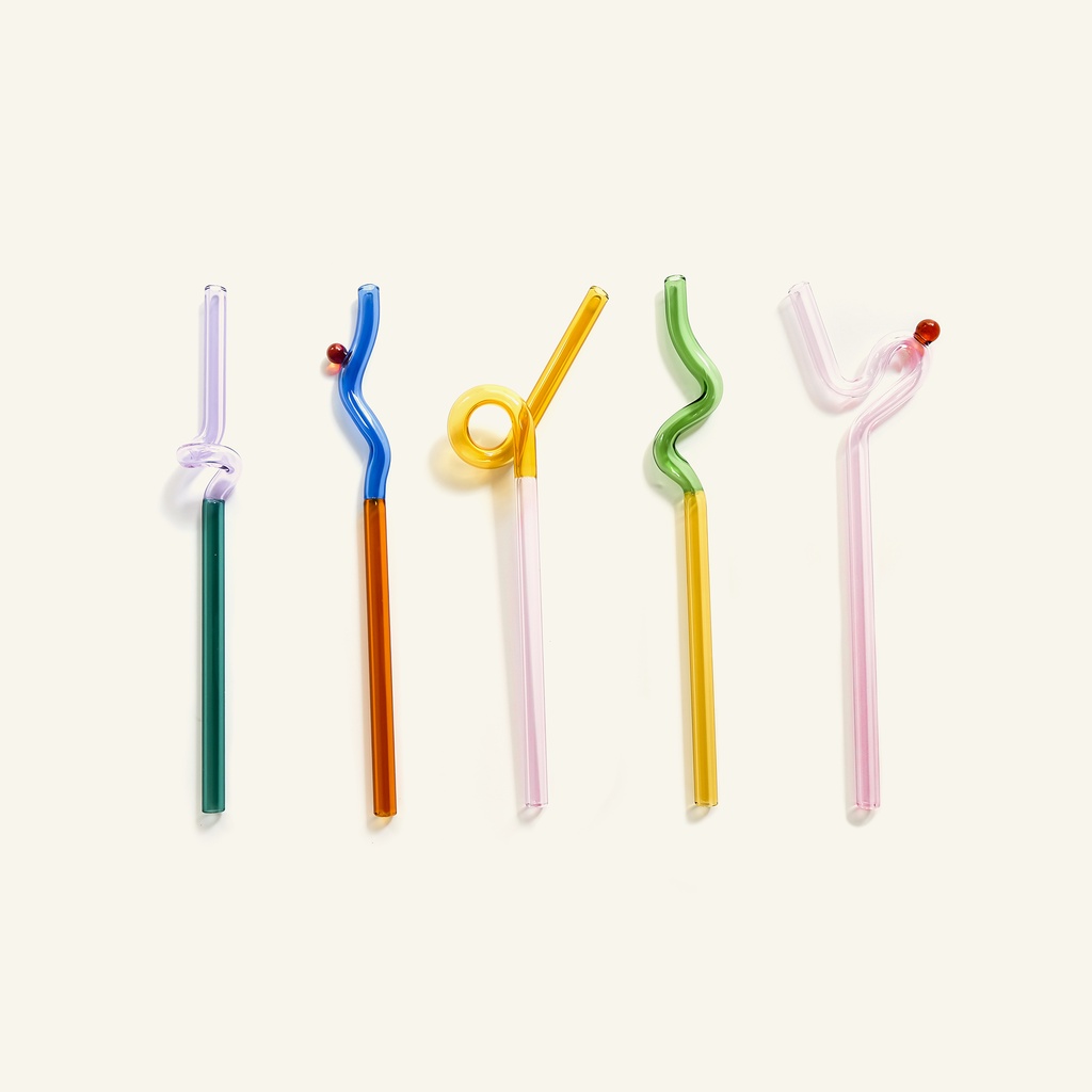 Ống hút thuỷ tinh màu thân thiện với môi trường 19cm