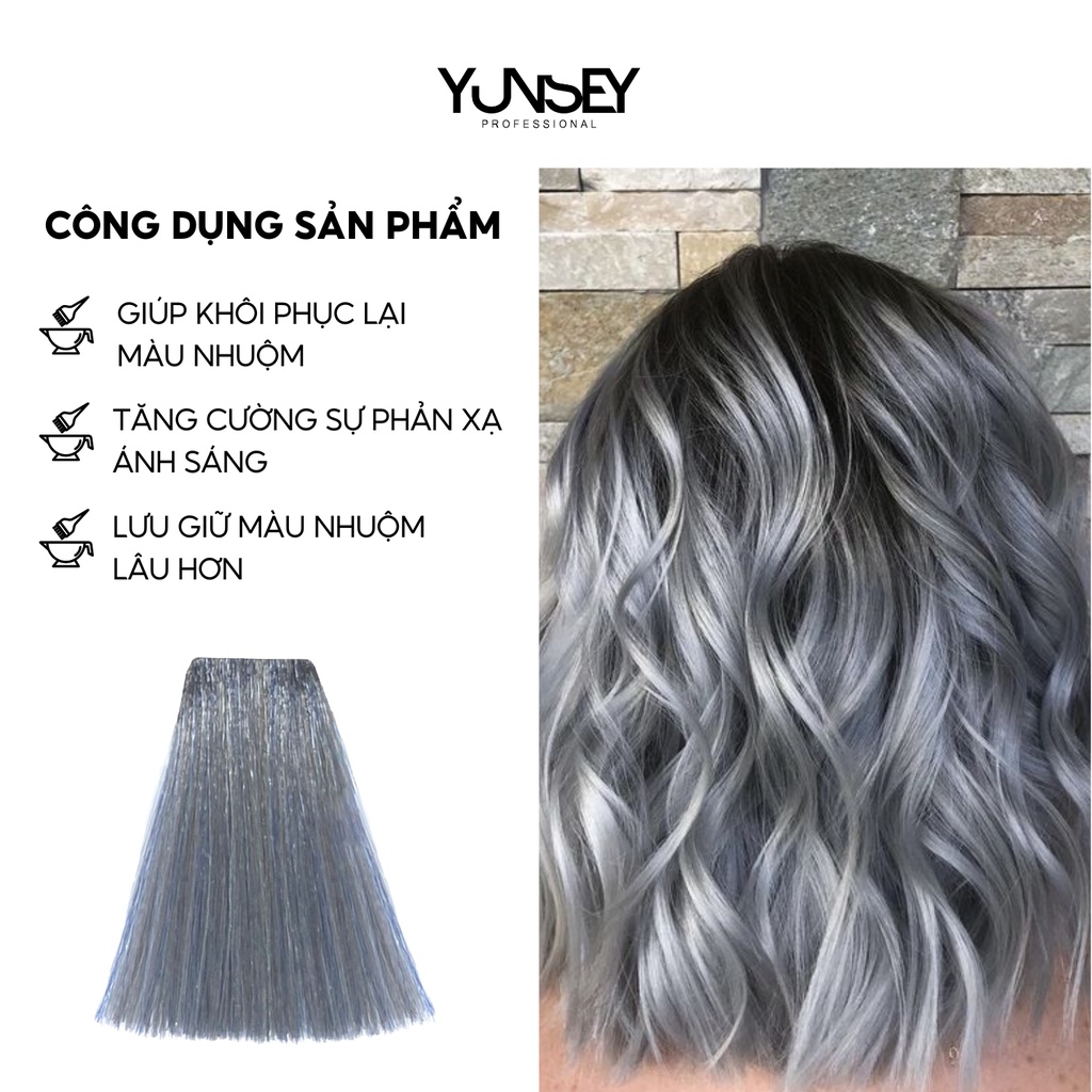 Kem nhuộm dưỡng tóc màu Xám Grey Color Mask Yunsey 200ml