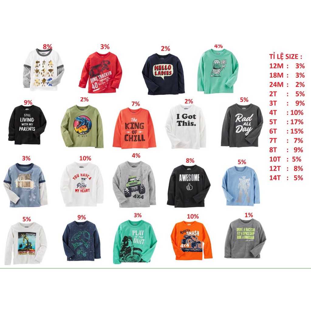 áo oskosk bt từ 90-12t