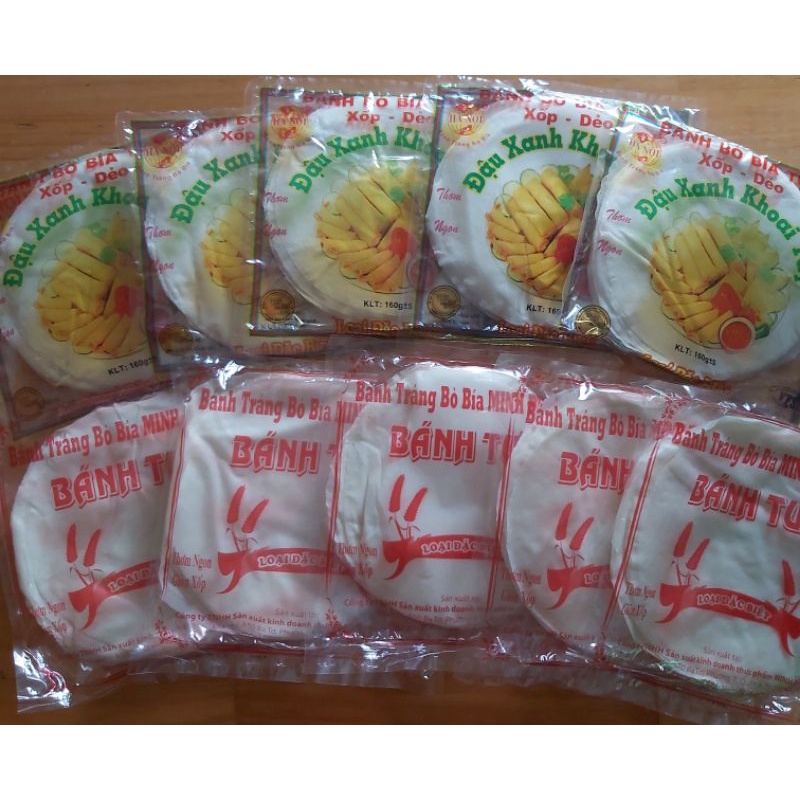 combo 5xấp bánh tráng bò bía đậu xanh khoai tây+5xấp bò bía tươi chuyên dùng cuốn chả giò