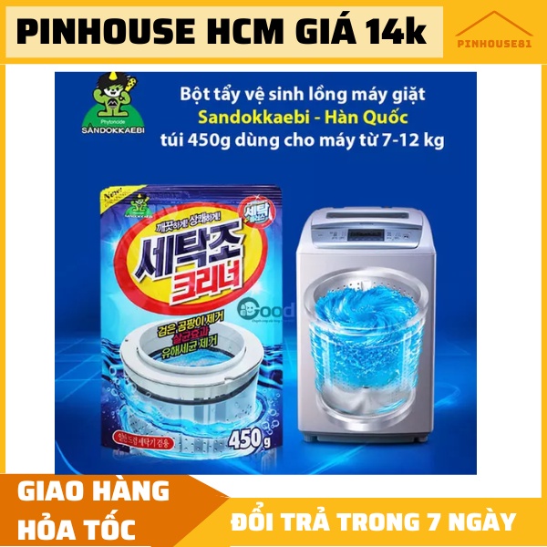 bột tẩy vệ sinh lồng máy giặt Sandokkaebi Tiktak, tẩy lồng giặt cực sạch, vệ sinh lồng máy giặt