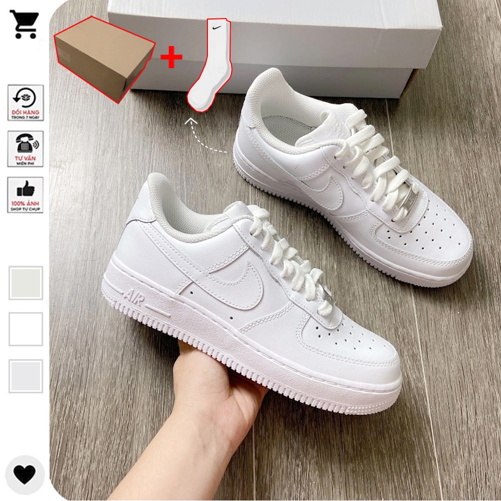 Giày Nike_Trắng AF1, Giày Air Force 1 Full Trắng Hàng Cao Cấp Tặng Kèm Phụ Kiện