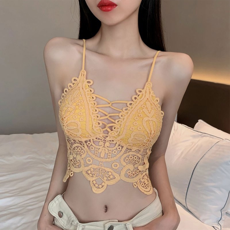 Áo Lửng Hai Dây Phối Ren Quyến Rũ Dành Cho Nữ