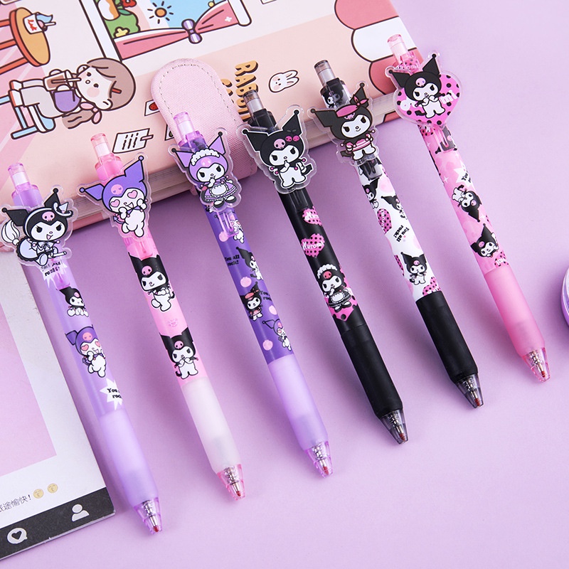 Bút Mực Gel Họa Tiết Hoạt Hình Kuromi Dễ Thương Cho Học Sinh