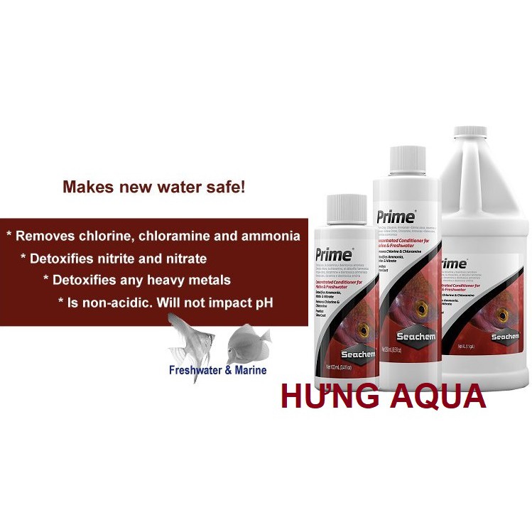 Dung dịch Khử Độc hồ cá Seachem PRIME Khử Kim Loại Nặng, Vệ Sinh Nước 100 - 250ml (giá rẻ nhất)