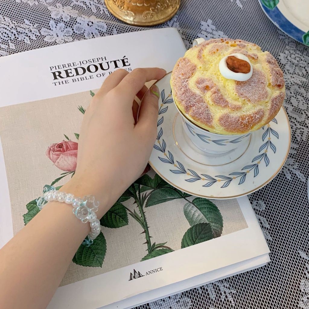 Vòng tay xỏ hạt gấu nhỏ trong suốt xinh xắn phong cách Hàn Quốc