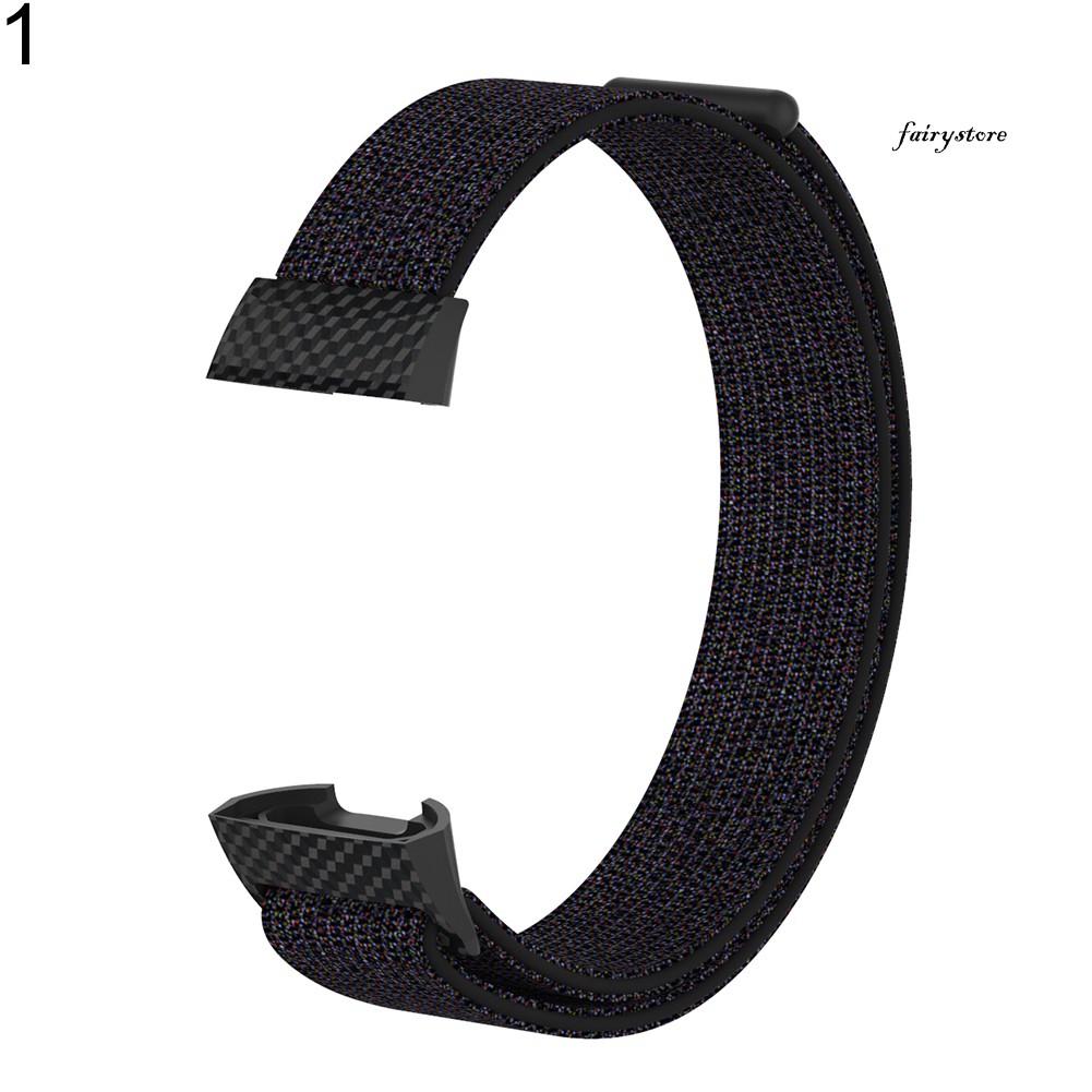 Fs Dây Đeo Thay Thế Chất Liệu Nylon Màu Trơn Cho Fitbit Charge 3