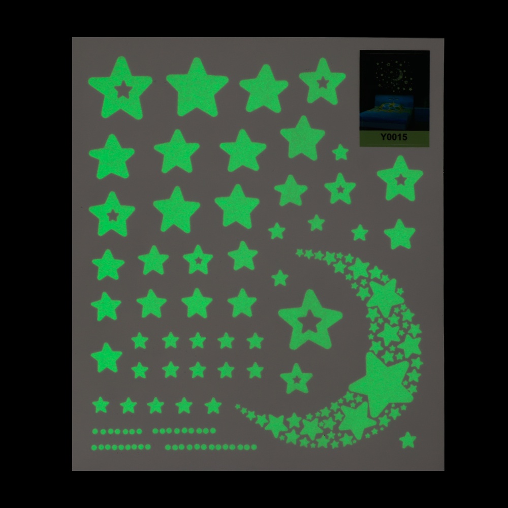 Nhãn dán dạ quang họa tiết hoạt hình bằng PVC phát sáng trong đêm trang trí cho phòng trẻ em