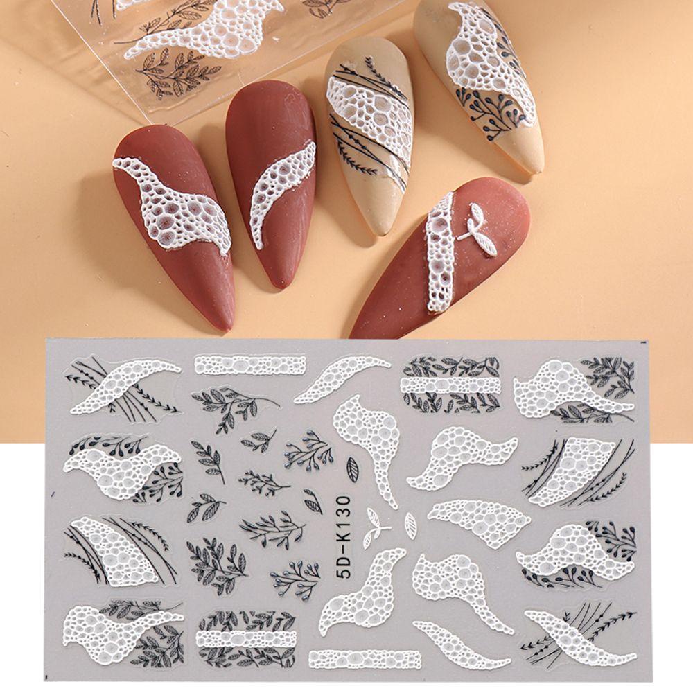 Miếng Dán Acrylic Dập Nổi Họa Tiết Rỗng 5D Trang Trí Móng Tay