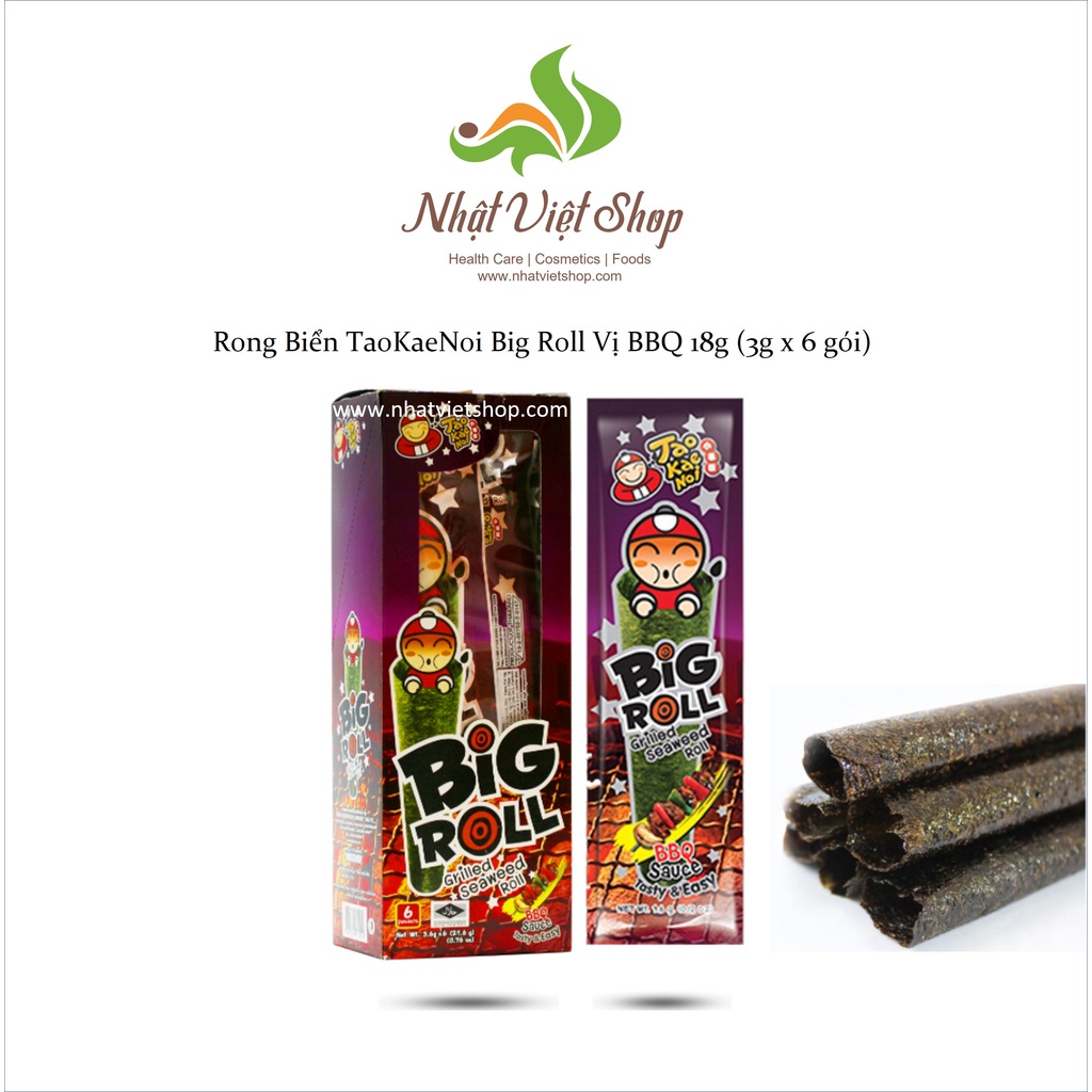 Combo 5 Hộp Mix Vị Snack Rong Biển Taokaenoi Big Roll Thái Lan (18g/hộp)