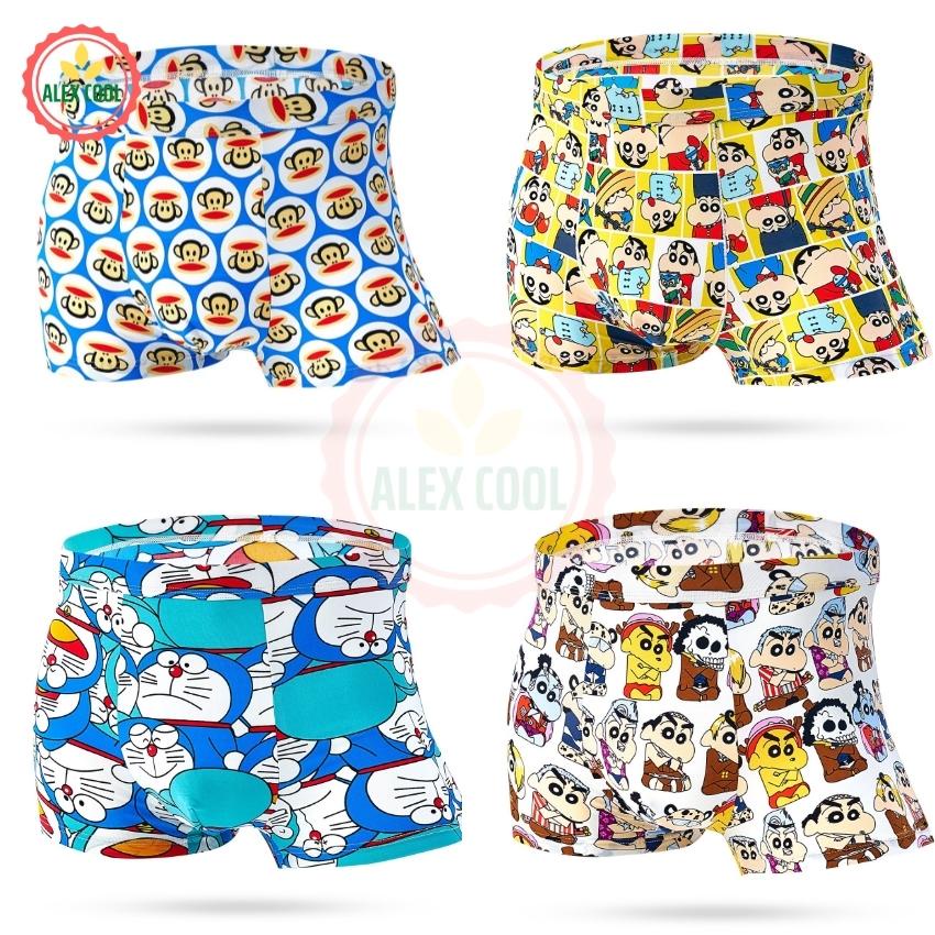 combo 4 quần sịp quần lót nam full hình thun lạnh hàng hiệu alex cool