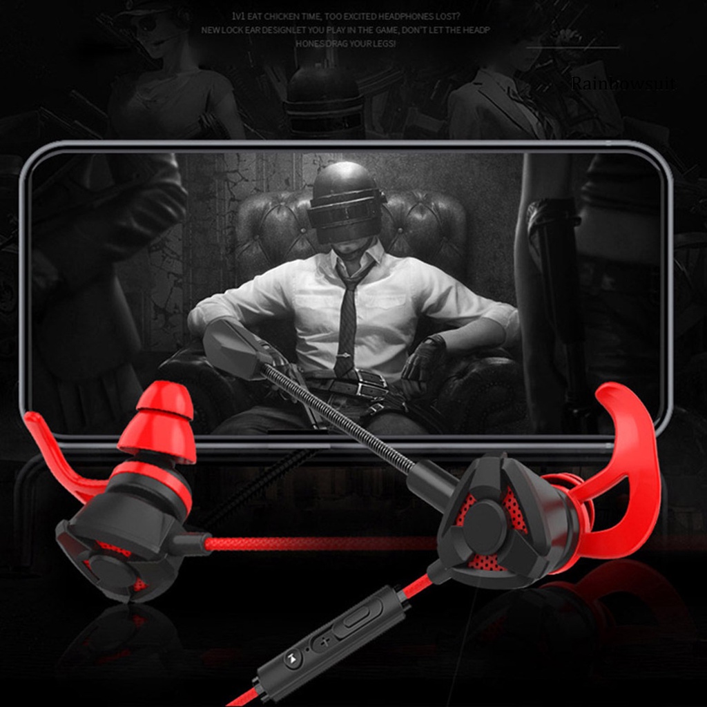 RB- Earphone Dynamic Noise Reduction In-ear Heavy Bass Earpiece for Game