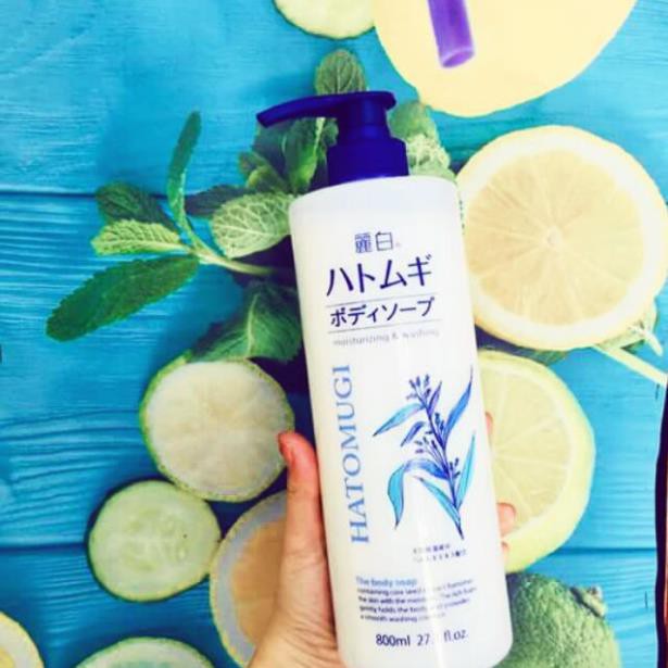 Sữa tắm dưỡng ẩm trắng da Hatomugi 800mlCHÍNH HÃNG -Đánh bay các lớp sừng cản trở da hấp thu dưỡng chất.